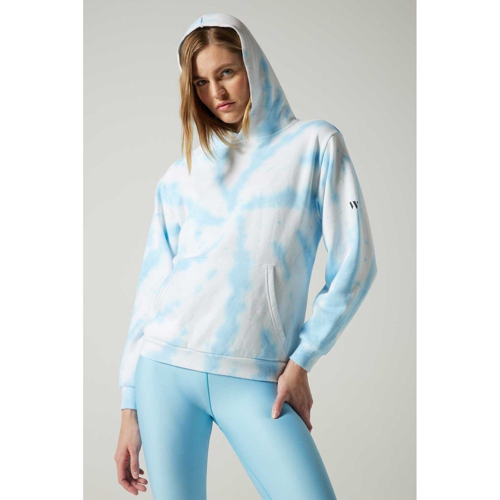 Wear It To Heart‎ Peloton Desma Relaxed Hoodie Tie Dye Aquamarine Size M NWT